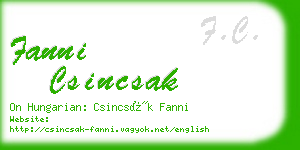 fanni csincsak business card